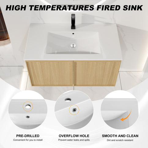 Floating Bathroom Vanity With Sink Combo
