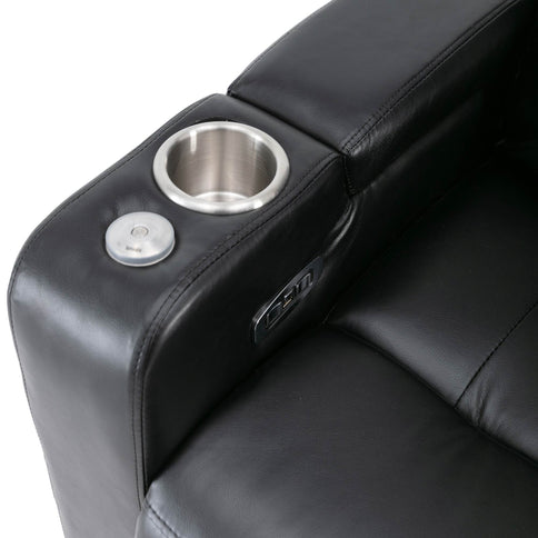 Premium Power Recliner & Storage Arms, Cupholders, Swivel Tray Table And Cell Phone Stand - Black
