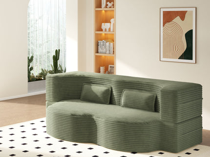 Modern Floor Sofa With 2 Pillows, Convertible Twin Size Folding Mattress For Living Room
