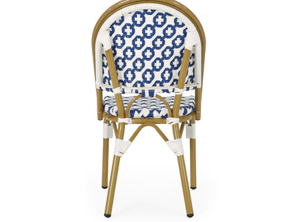 Chic French Bistro Chair With Durable Rattan And Aluminum Frame