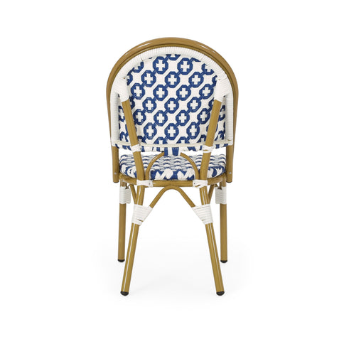 Chic French Bistro Chair With Durable Rattan And Aluminum Frame