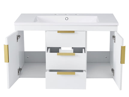 Wall Mounted Bathroom Vanity With Sink, Floating Storage Cabinet With 2 Drawers