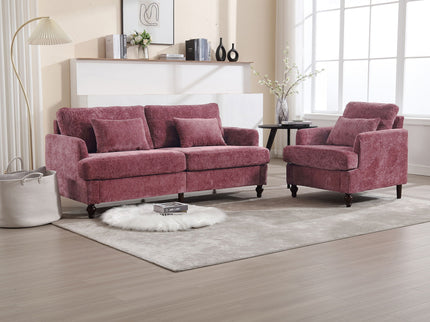 Mid Century Modern Fabric Loveseat Sofa, 2 Seat Upholstered Couch
