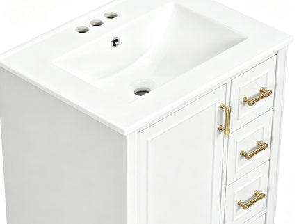 Modern Bathroom Vanity With Sink, Soft Close Doors, 3 Drawers