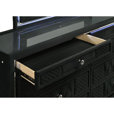 Bedroom Set With LED Lighting And Charging Nightstand