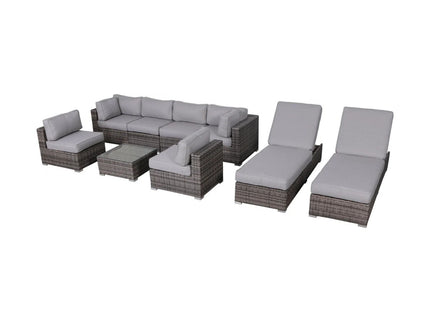 Seating Set With Cushions Handcrafted Wicker Design