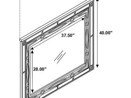 Arabesque - 4 Piece Queen Bedroom Set With LED Headboard - Silver