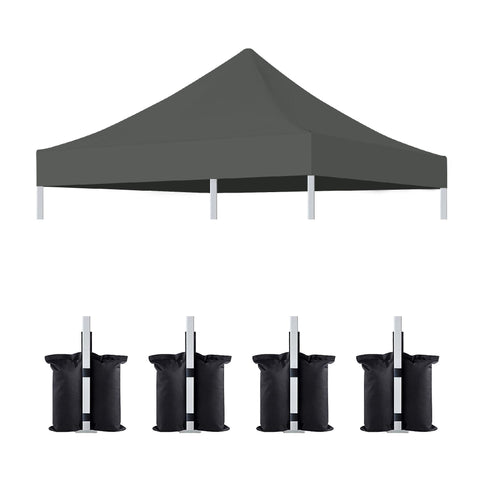 Canopy Replacement Top With 4 Pack W8 Bags, Pop Up Tent Cover Only, Frame Not Included