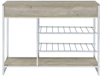 Ethel - 2 Drawer Home Bar Storage With Wine Rack - Oak