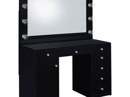 Fern - 7 Drawer Vanity Set With Mirror And Globe Lights