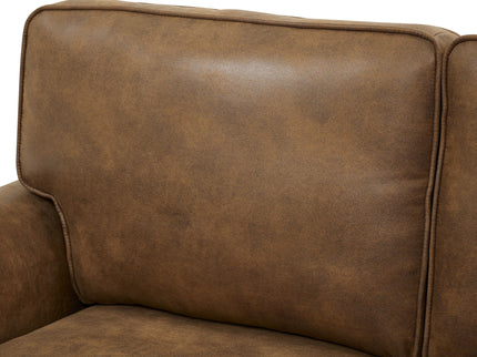 Sofa With Rolled Arms And Studs Trim - Brown