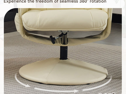 Recliner Chair With Ottoman, 360° Swivel Massage Lounge Chair With 5-Point Vibration & Heated Seat