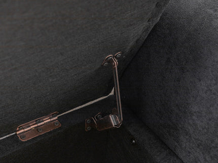 Modern Upholstered Storage Bench With Rolled Armrests]