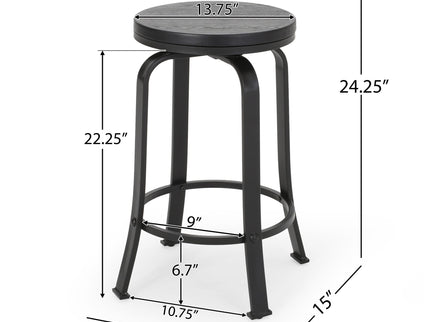 Modern Industrial Counter Stool Set With Swivel Function