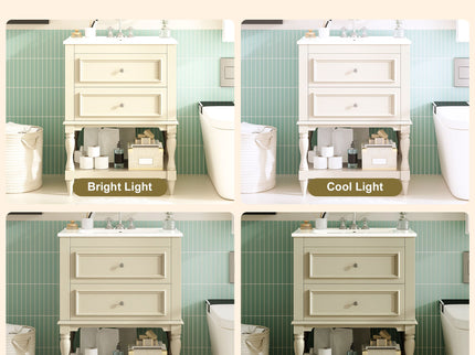 Bathroom Vanity With Sink, 2 Drawers Storage Cabinet, Open Shelf