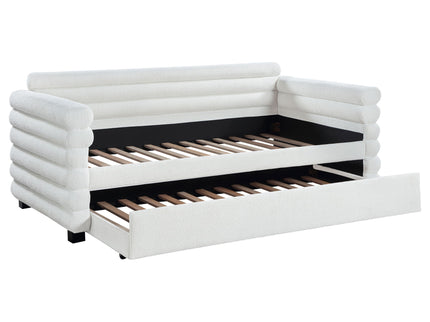 Fandango - Upholstered Twin Day Bed With Trundle - White
