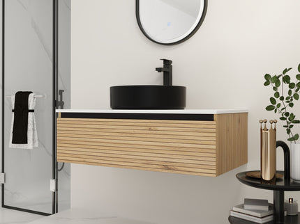 Wall Mounted Bathroom Vanity With Art Sink & 1 Soft Close Drawer
