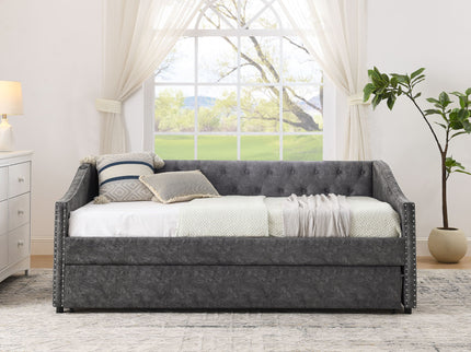 Upholstered Daybed With USB Charging & Pull Out Bed