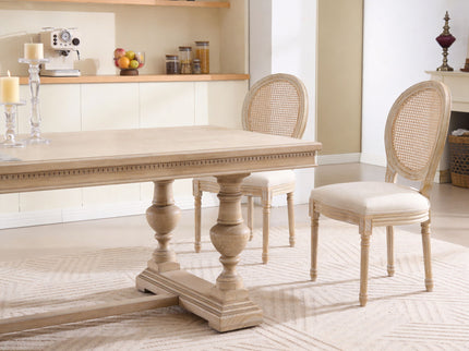 French Country Dining Chairs & Round Back (Set of 2)