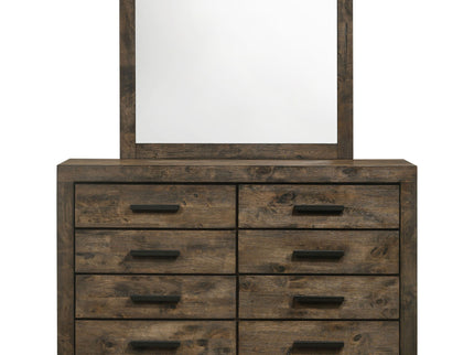 Bren - 8 Drawer Dresser With Mirror - Rustic Brown