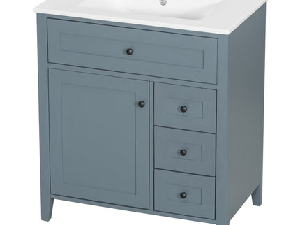 Bathroom Vanity With Sink, 3 Drawers And Adjustable Shelf