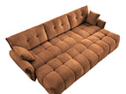 Orange / 4 Pc. 3 Seater Sectional, 3 Ottomans