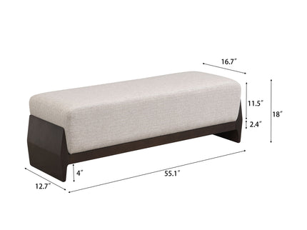 Bench With Thick Soft Cushions For 3 People - Brown / Beige
