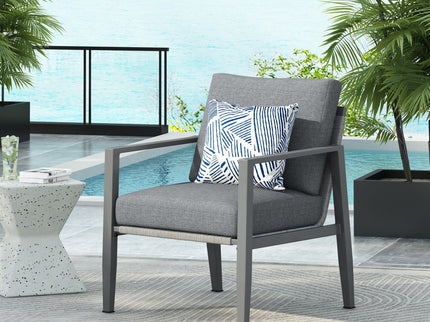 Modern Lounge Chair With Rope Accents And Cushions