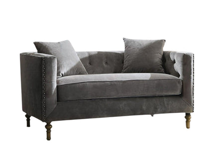 Sidonia - Loveseat With 2 Pillows - Gray