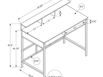 Computer Desk For Home Office, Standing, Storage Shelves, Laptop, Contemporary & Modern
