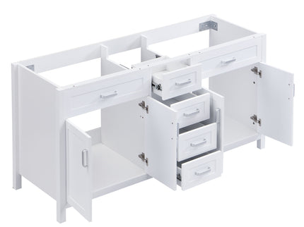 Bathroom Vanity Cabinet Only, Soft Close Doors & Drawers, 4 Drawers & 2 Double Door Cabinets - White