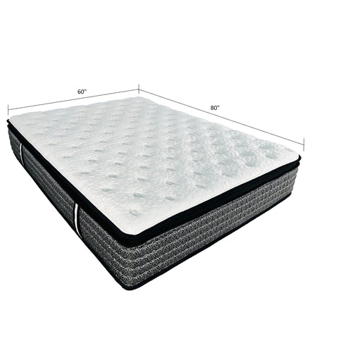 Premium 14" Queen Size Hybrid Mattress In A Box Plush Gel Memory Foam Top With Cooling Technology - Gray / White