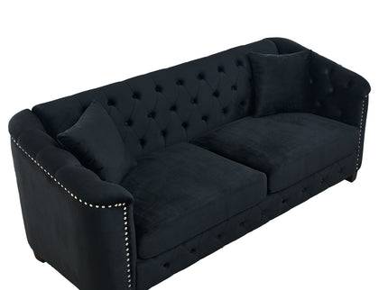 Modern Chesterfield Sofa With Tufted Backrest For Living Room