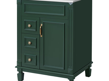 Bathroom Vanity With Sink, Compact Cabinet & 2 Drawers And Adjustable Shelf