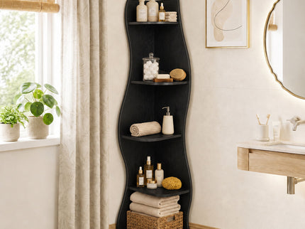 5 Tier S - Shaped Corner Shelf For Living Room