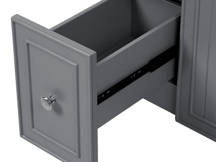 Transitional Style Bathroom Vanity Cabinet With Ceramic Sink