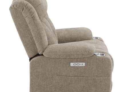 Beca - Upholstered Power Lift Recliner With Cupholders And USB Charging