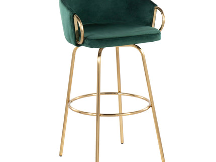 Claire - Contemporary / Glam Fixed Height Bar Stool (Set of 2) Round Footrest (Set of 2)