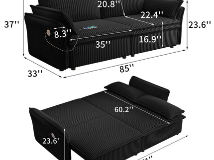 2 In 1 Convertible Sofa Bed, Multi Functional Living Room Furniture