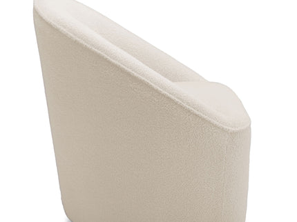Anson - Swivel Chair With Soft Rounded Back - Off White