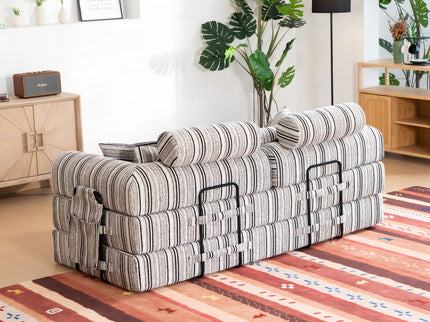 Convertible Sleeper Sofa Bed With High Density Compressed Sponge, Upholstered Couch For Living Room