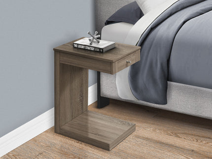 Accent Table, C - Shaped Contemporary & Modern - Taupe