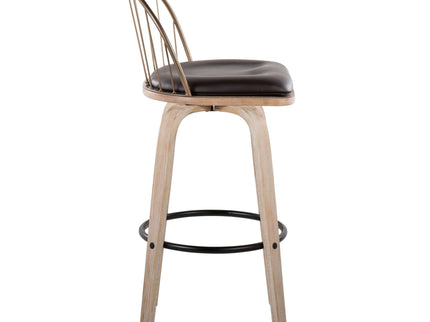 Riley - Industrial / Urban Fixed Height Barstool With Swivel With Removable Cushion (Set of 2)