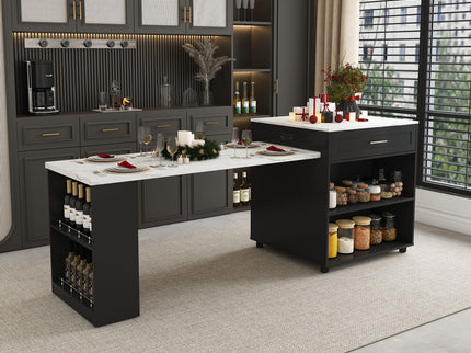 Expandable Kitchen Island With Power Outlet