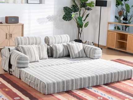 Convertible Sleeper Sofa Bed With High Density Compressed Sponge, Upholstered Couch For Living Room