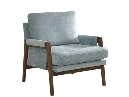 Kelly - Mid-Century Modern Velvet Accent Armchair - Blue