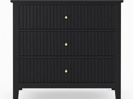Fluted 3 Drawer Nightstand With Soft Close Slides
