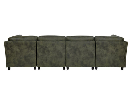 Upholstered Modular Sectional With Custom Configuration And Removable Cushions