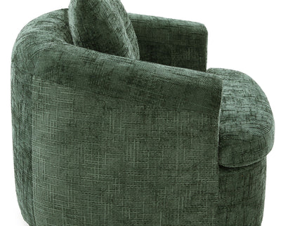 Modern Swivel Barrel Chair With Dual-Layer Cushion
