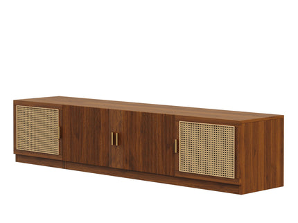 78" TV Stand For TVs Up To 85", Media Console, Adjustable Shelves - Walnut